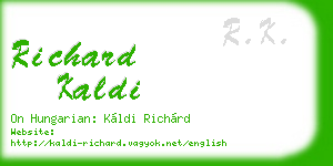richard kaldi business card