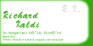 richard kaldi business card